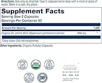 Vista 2 de SOLARAY Hierba de San Juan Aerial 450mg Apoyo a base de hierbas para el estado de ánimo, la salud del cerebro y un sueño saludable 100% vegano
