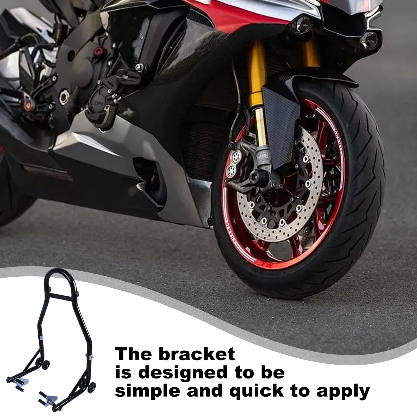 Caballete Trasero Motocicleta Elevador de Motocicleta Doble Rueda | Caballete Limpieza Rueda Motocicleta Soporte Rueda Moto Principiante Reparacion Mantenimiento Limpieza Cadena