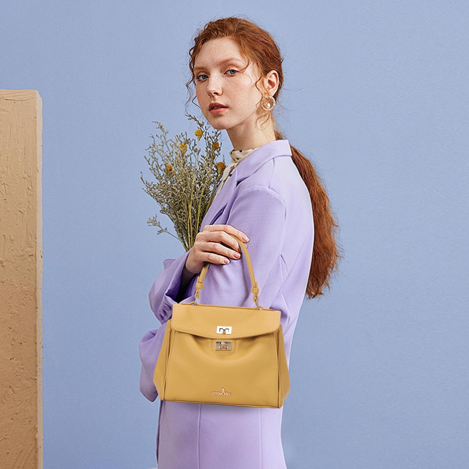 Angel Kiss Small Top Handle Satchel Purses and Handbags for Women Soft Vegan Leather Tote Shoulder Bag - Image 3