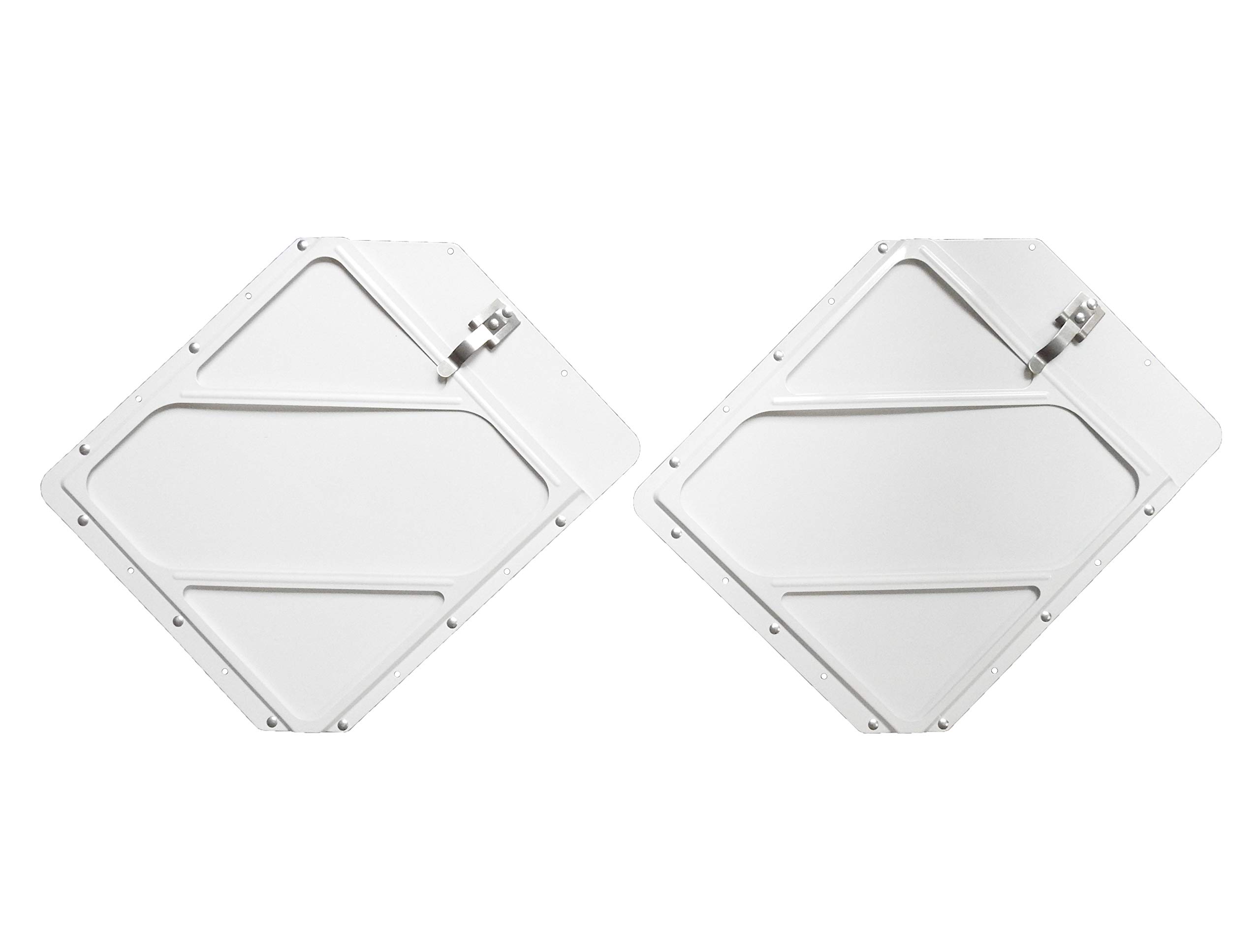 Road King Truck Parts 80SMWCC97 Slidemaster Replacement Aluminum Hazmat Placard Holder 2 Clipped Corners, White Finish - 2 Pack