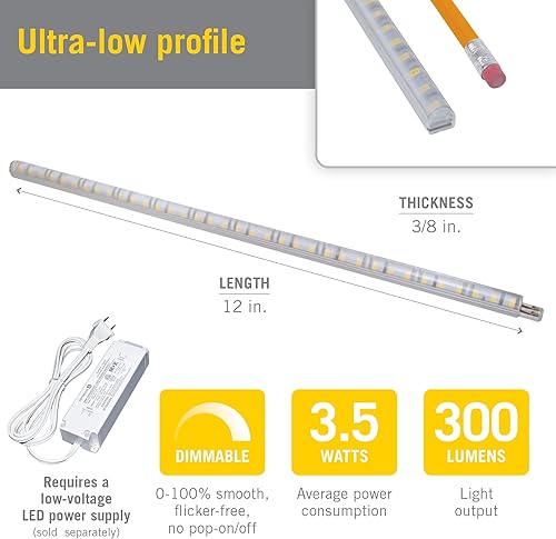 Miniatura 3 de Armacost Lighting RigidStrip - Kit de difusor de luz LED enlazable de 24 V, 12 pulgadas, 4000 K 321119