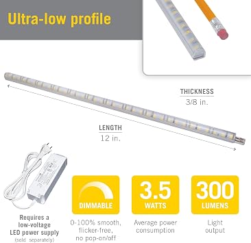 RigidStrip 24V 12 Linkable LED Strip Light Diffuser Kit 4000K 321119