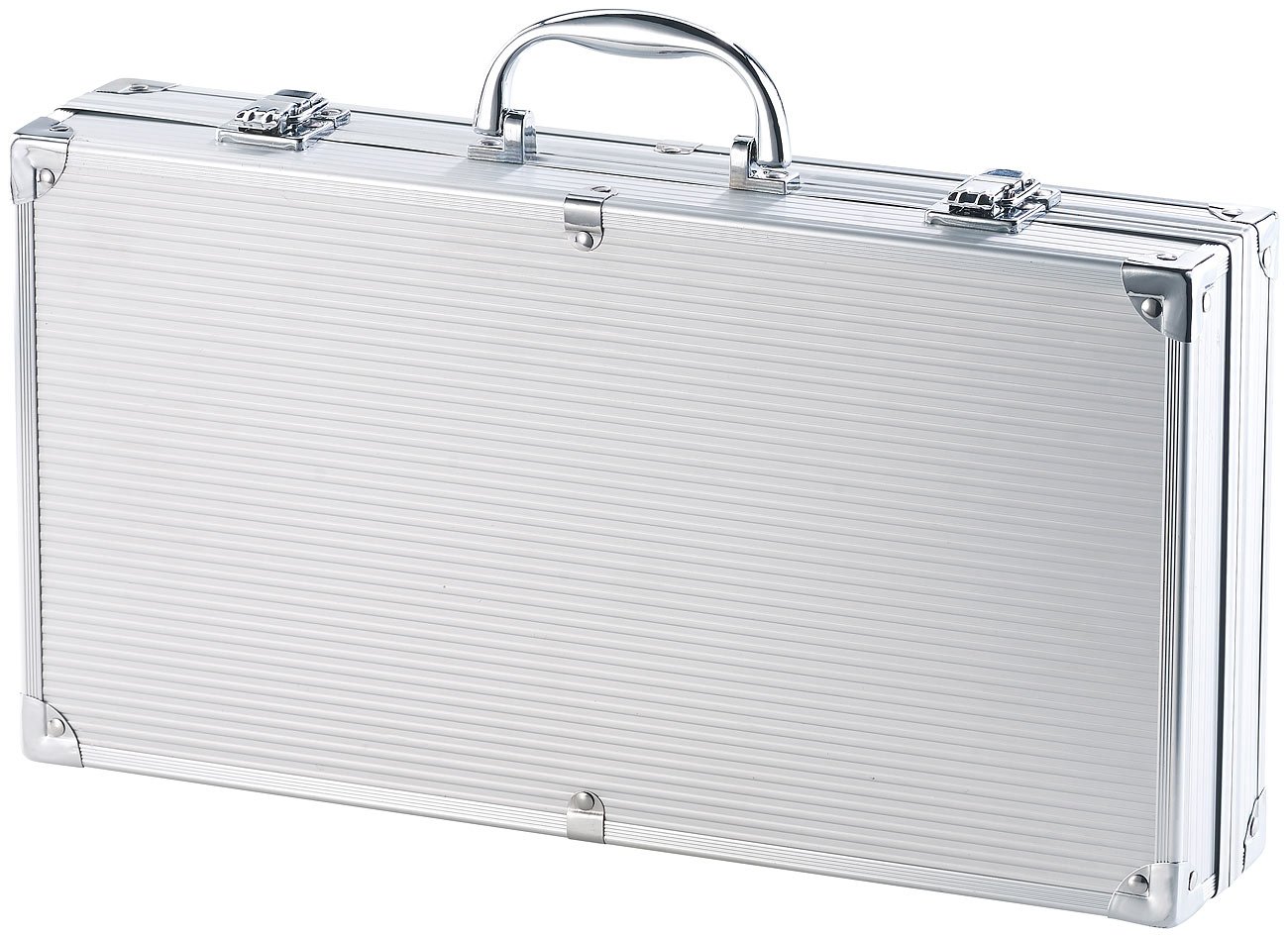 Rosenstein & Söhne Giardino e Giardinaggio Set 14 Pezzi Barbecue Utensili Acciaio Inossidabile Valigia Alluminio Spazzola Pulizia Grill