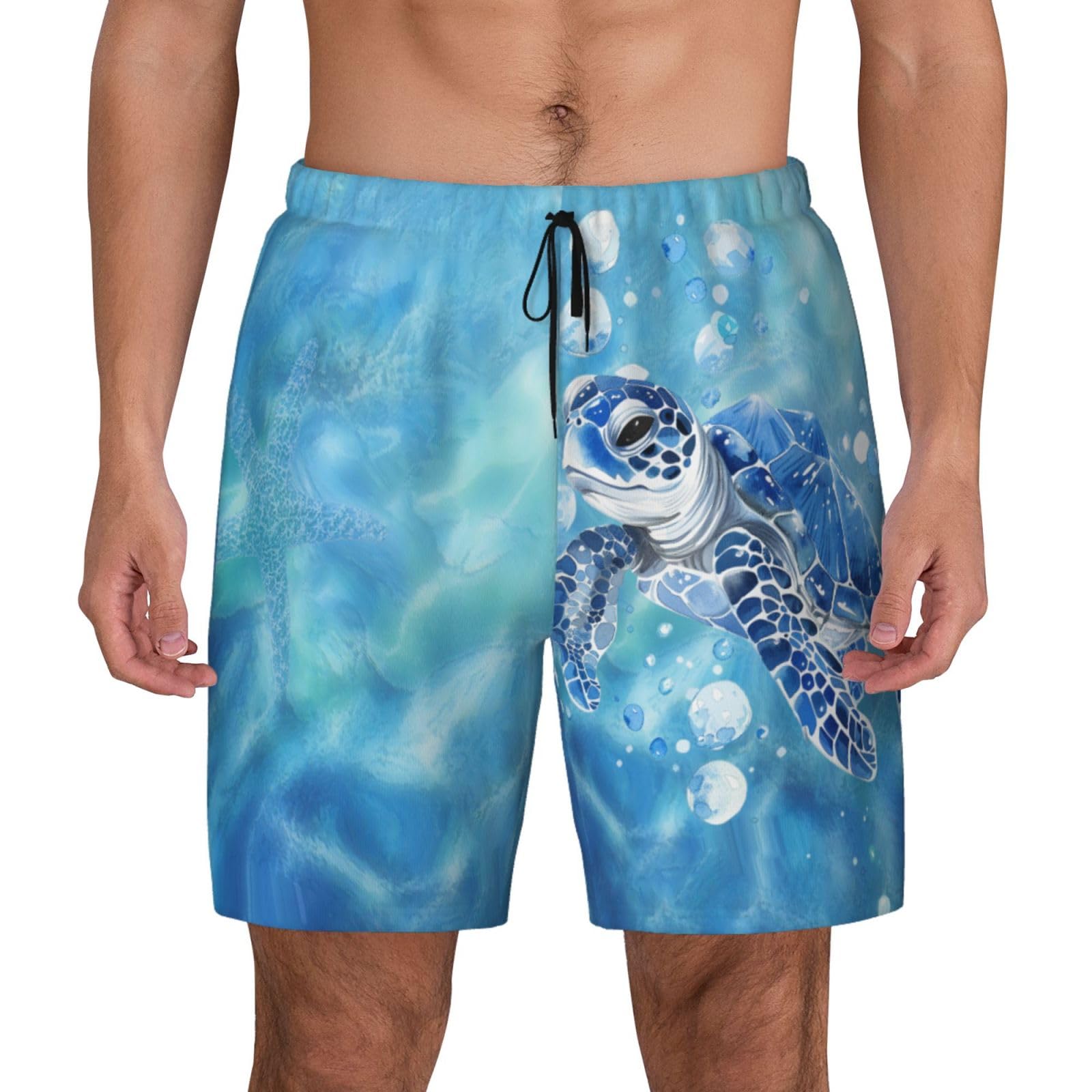 Mens Swim Trunks with Compression Liner No-Chafing Swimsuits Beach Shorts with Pockets Swimwear Bathing Suits