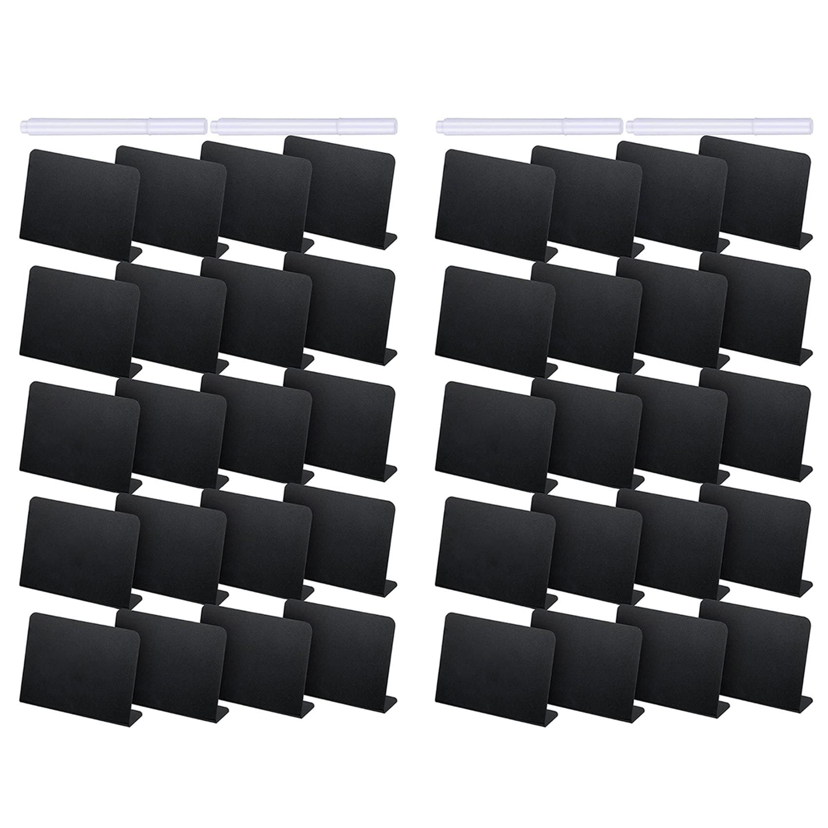 Set 15 Mini Lavagne A Cavalletto 10x7,7 Cm Con 2 Penne – Per Buffet, Prezzi, Numeri Tavolo E Segnaposti, In Plastica Nera E Stabile