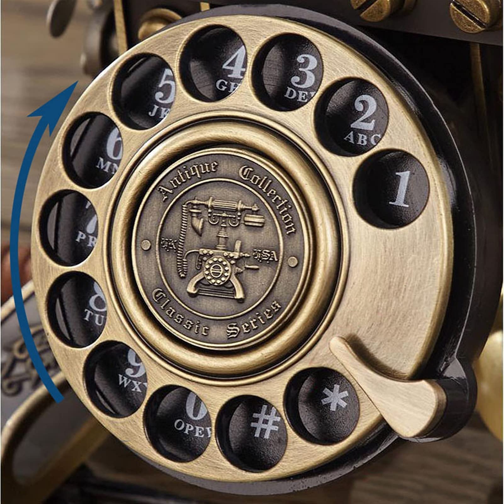 Téléphone à Cadran rétro, téléphone Fixe européen Antique à l'ancienne en métal, téléphone Vintage, Bureau, Maison, hôtel, rétro Fixe, Sonnerie mécanique, téléphone nostalgique