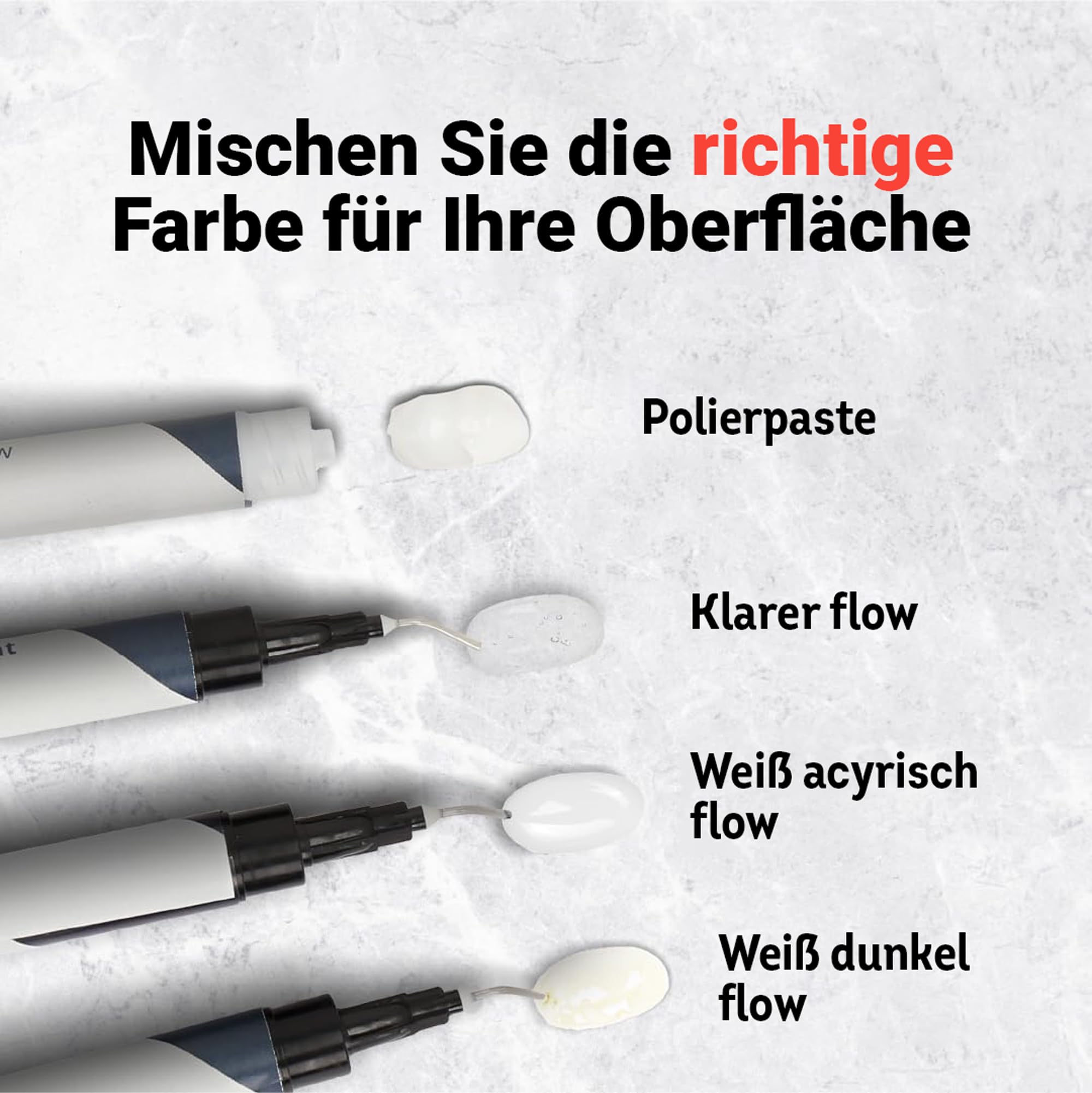Quarz-Reparatur-Set für Arbeitsplatten (transparent, weißes Acryl und dunkelweiße Farbe) – ideal als Fliesen, Fiberglas, Badewanne, Keramik-Reparatur-Set I funktioniert hervorragend für Granit,