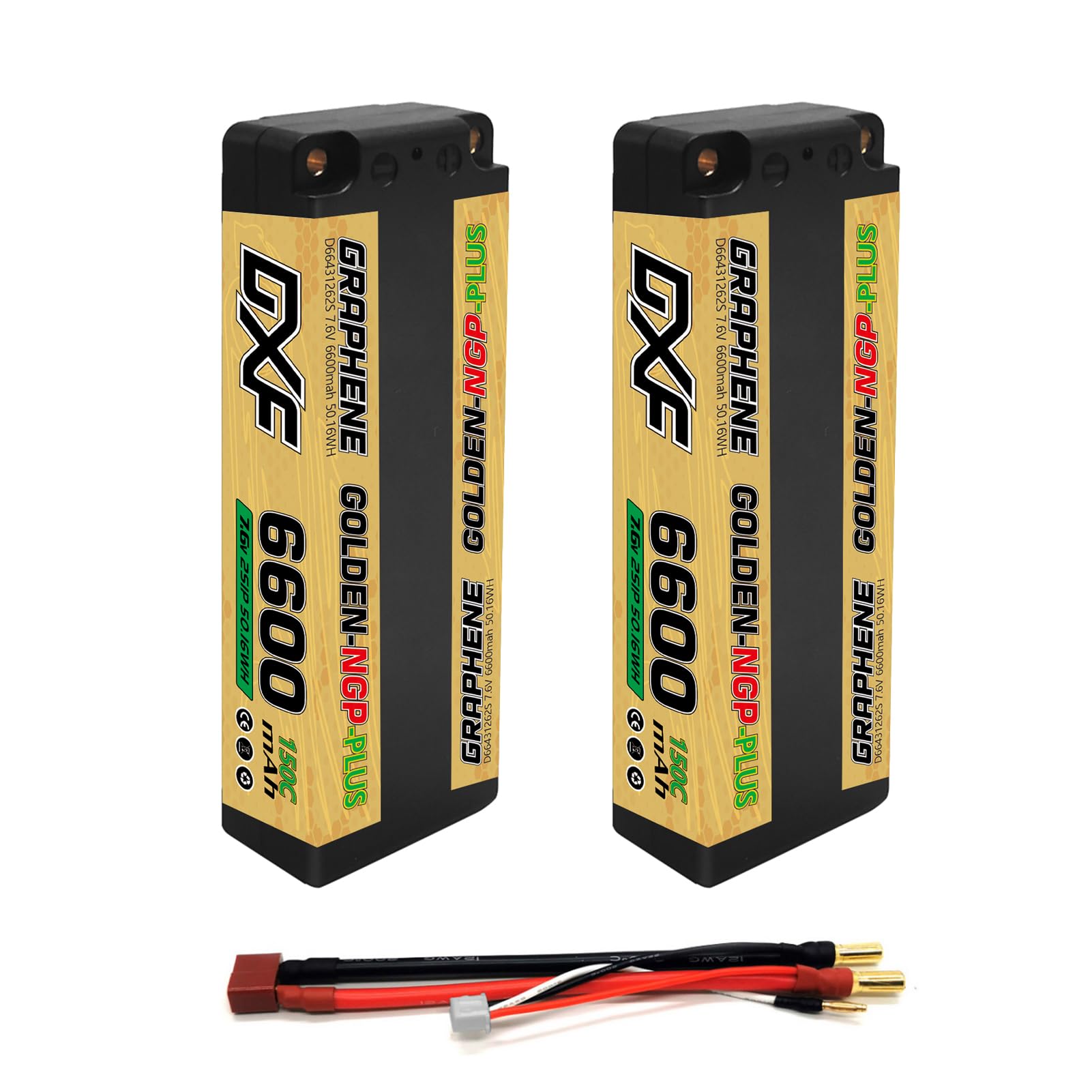 Amazon.co.jp: DXF 6600mAh 2S LiPoバッテリー 5mm 7.6V HV 150C