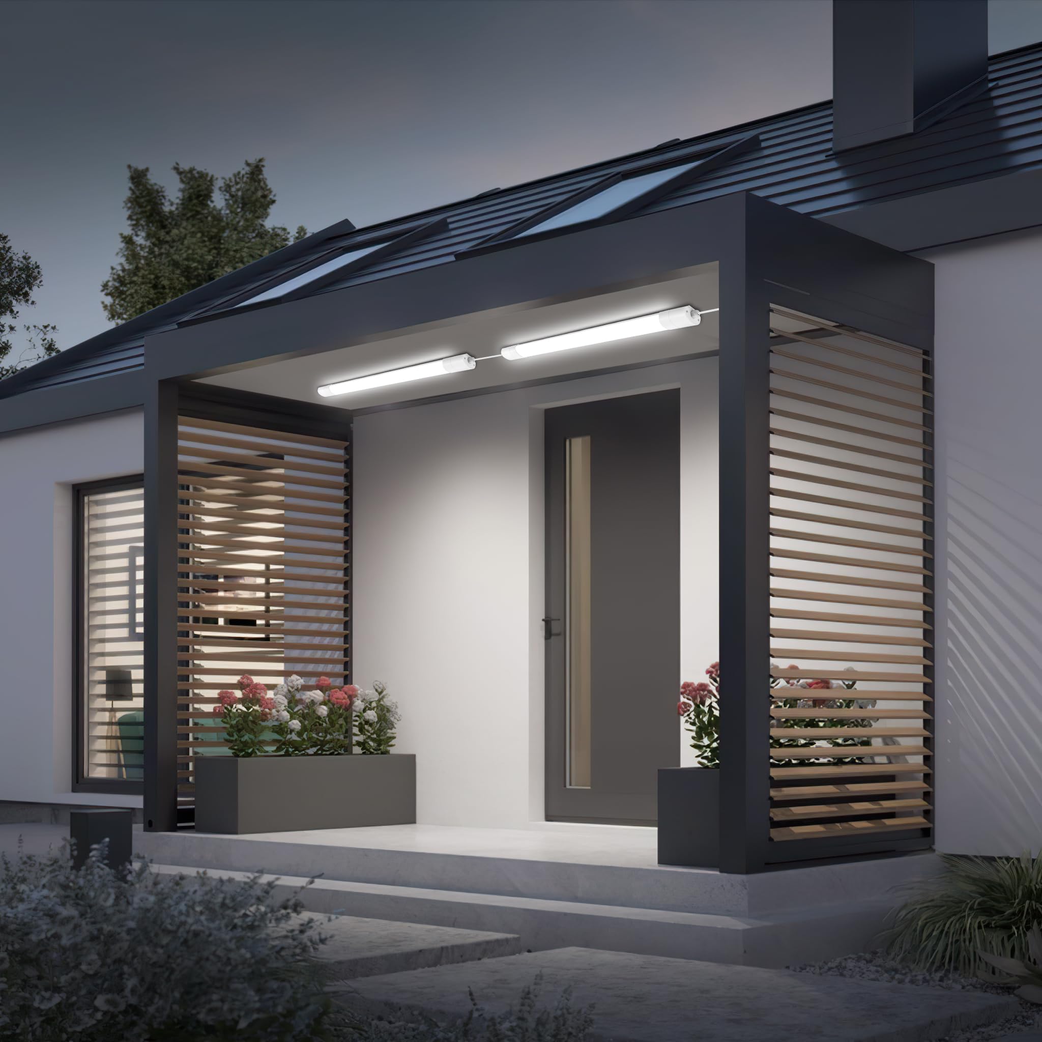 2er LED Feuchtraumleuchte 120CM, Deckenleuchte LED Röhre 36W 4000LM, IP65 Kellerleuchte, Wasserfest Feuchtraumlampe Wannenleuchte für Keller Werkstatt Garage Küche Bad Büro, Neutralweiß, 4000K