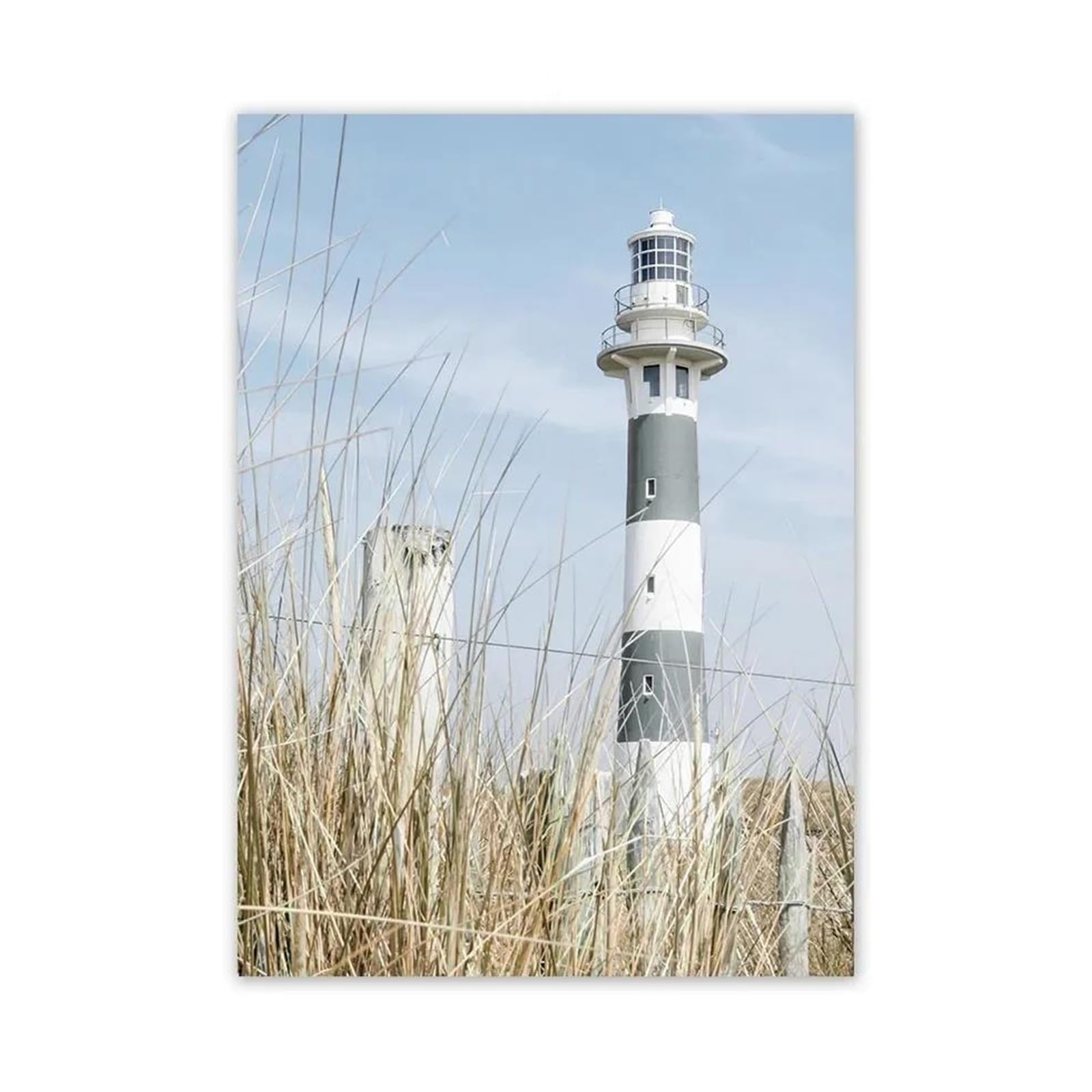 Byambd H Aesthetic Pictures Blue Ocean Lighthouse Windmill Bike Grass Posters Print Minimalist Canvas Painting Wall Art For Living Room Modern Ome Decor(,40X50cm)