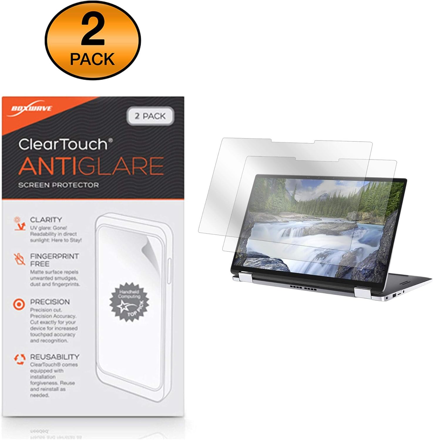 BoxWave Screen Protector Compatible with Dell Latitude 7400 2-in-1 - ClearTouch Crystal (2-Pack), HD Film Skin - Shields from Scratches for Dell Latitude 7400 2-in-1