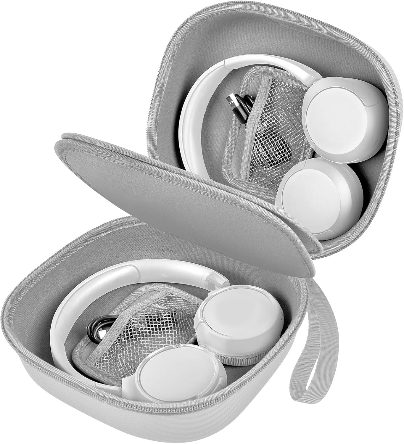 Comecase Universal Hard EVA Shell Headphone Case - Double-Sided Storage for 2 Wireless Headphones, Compatible with Sony WH-1000XM6/WH-CH720N, for JBL Tune 510BT/720BT, for Soundcore Q20/Q30 -Silver