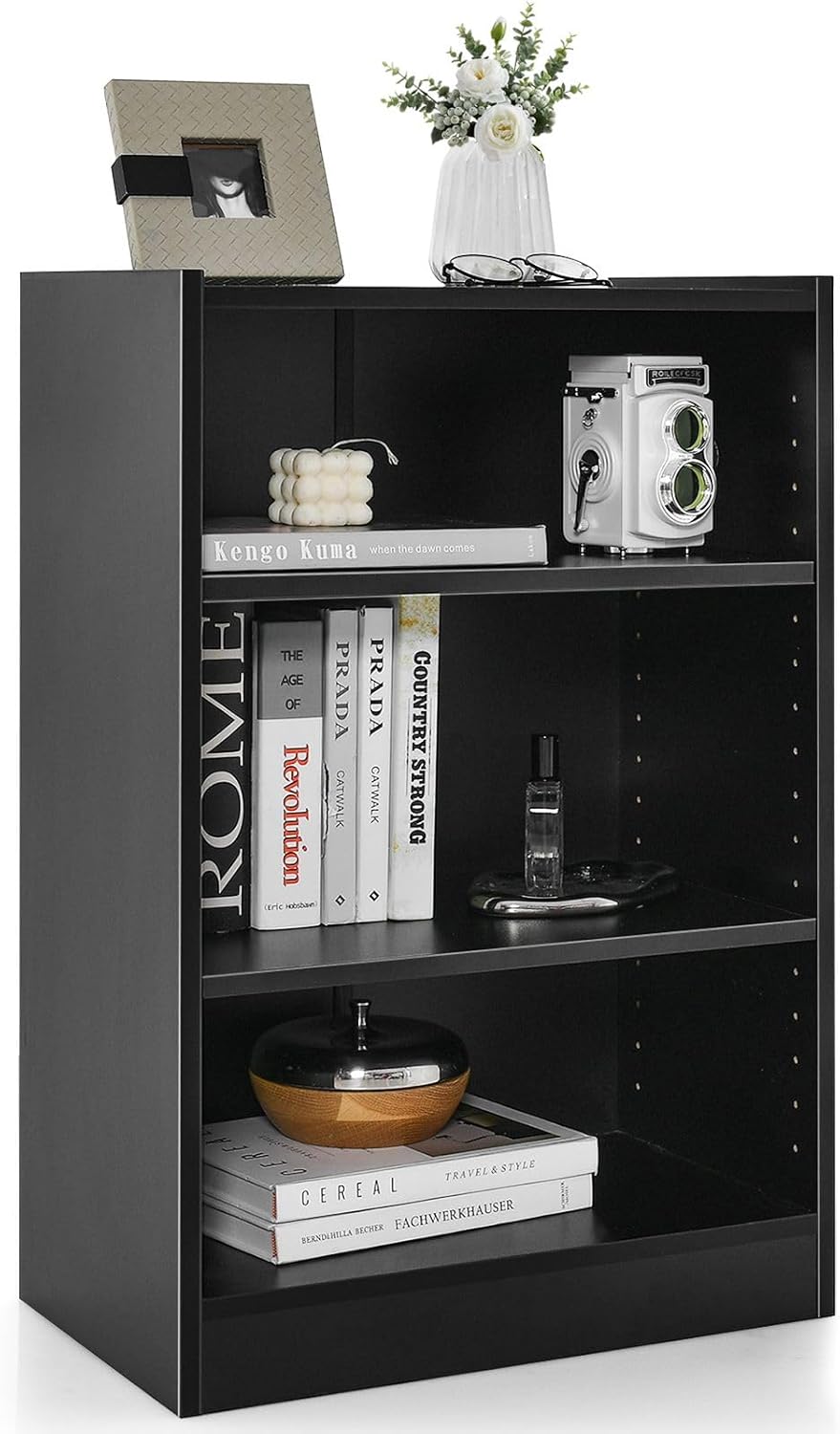 CASART Wooden Bookcase, 4Tier Compact Bookshelf Modern Floor Bookcase