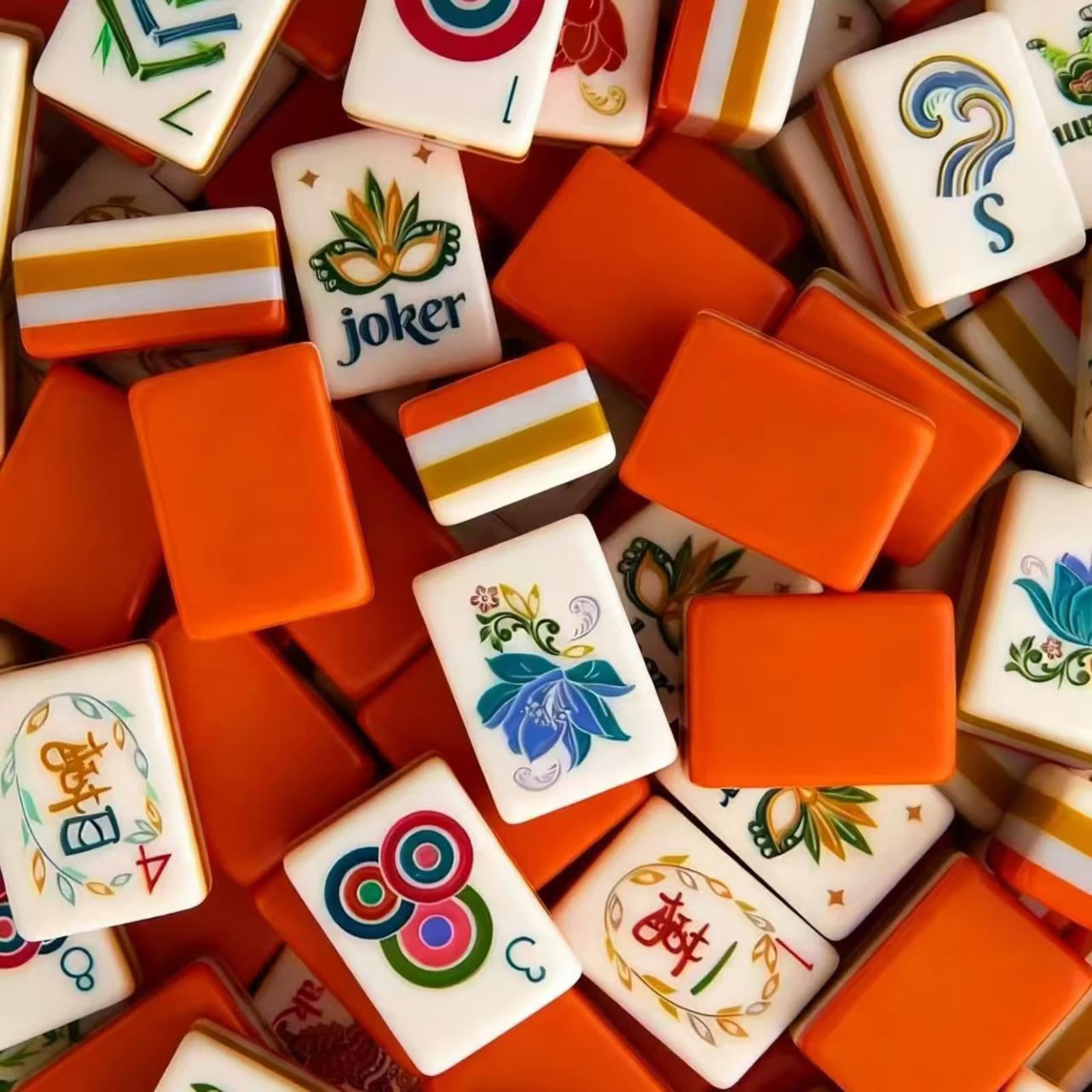 Ensemble de 160 tuiles de Mahjong américaines gravées en Acrylique