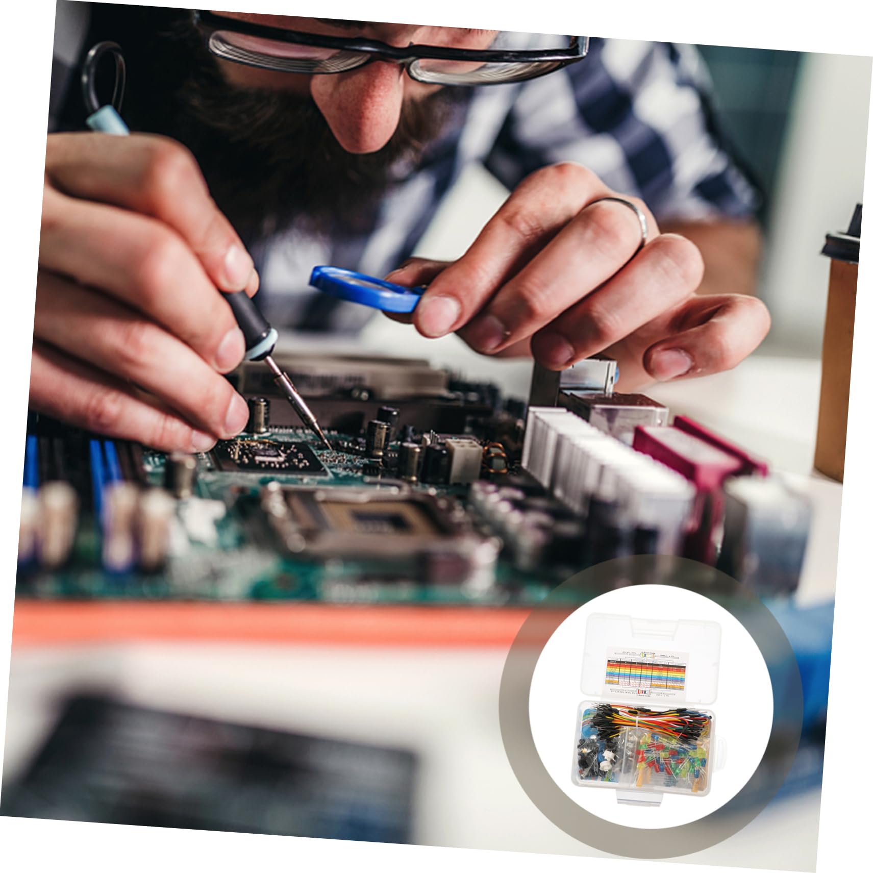 Gatuida 2sets Completo Di Componenti Elettronici Per Circuiti Kit Di Condensatori e Resistenze Professionale Facile Da Usare Per Esperimenti e Progetti Elettrici Conservato Scatola Pratica