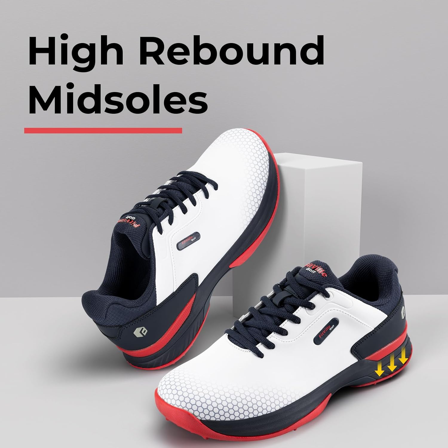 FitVille Wide & Extra Wide Mens Golf Shoes Professional Outdoor Waterproof Spiked Golf Shoes for Men - Image 5