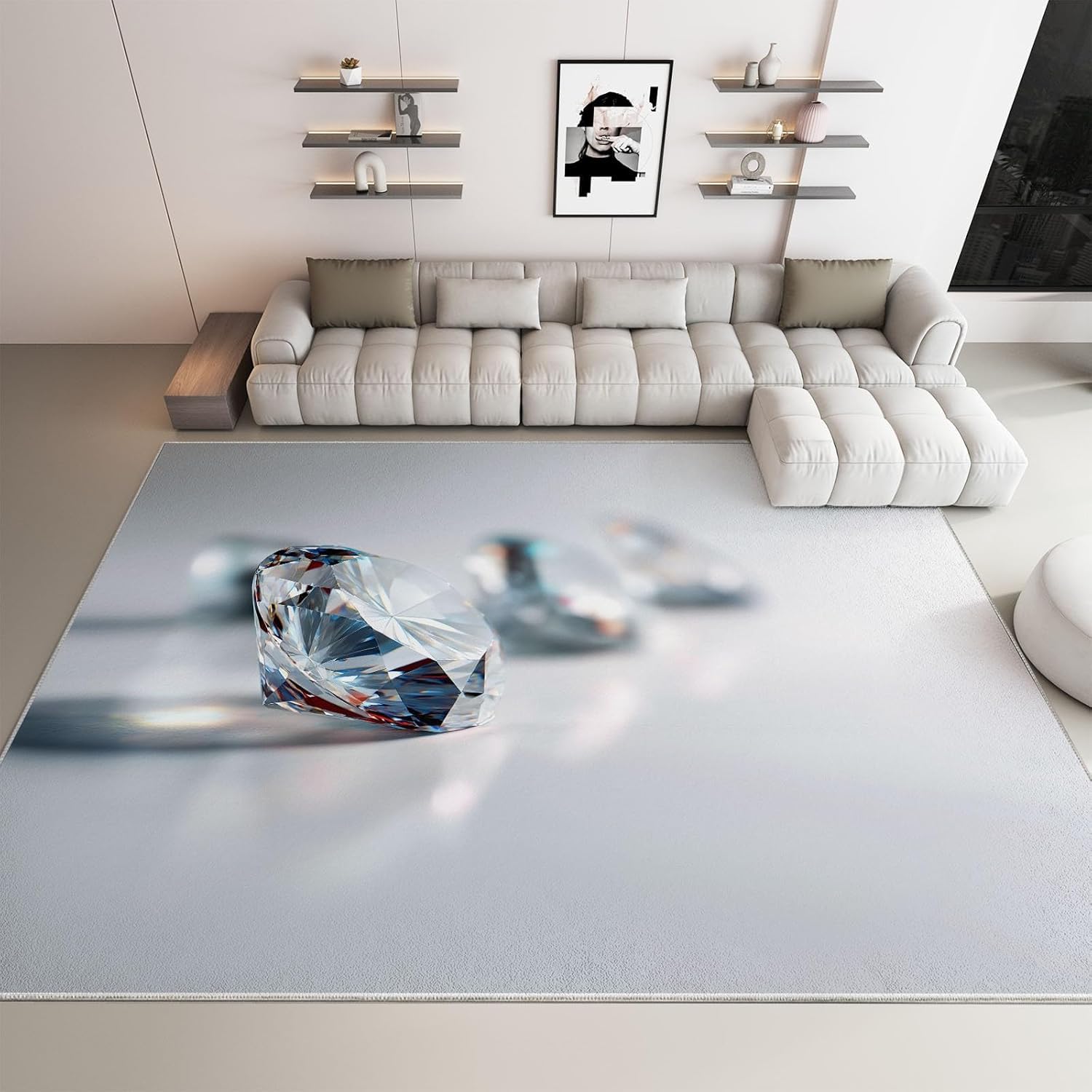Moquette antidérapante moderne style diamant 120x180 cm pour la chambre d'enfants