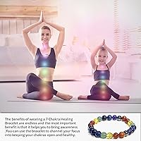 Vista 15 de Pulsera de turmalina negra, pulsera de cristal curativo natural para mujeres y hombres, pulsera de cuentas redondas de 0.315 in para espiritual