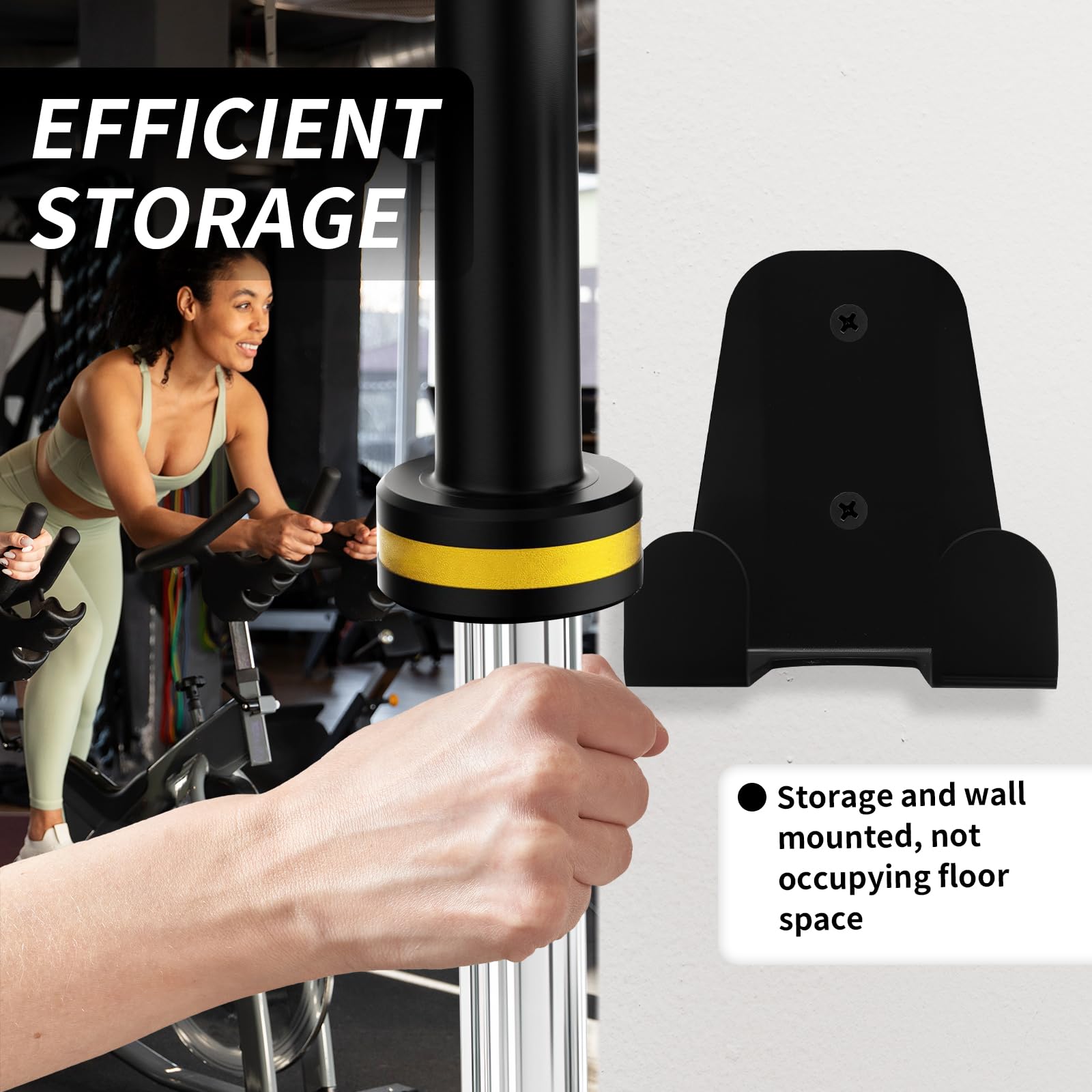 Rack Bilanciere Porta Manubri, Rack Muscolazione, Supporto a Parete per Manubri Olimpici, Risparmia Spazio, Accessorio per Muscolazione a Casa, d'Haltères Suspendre