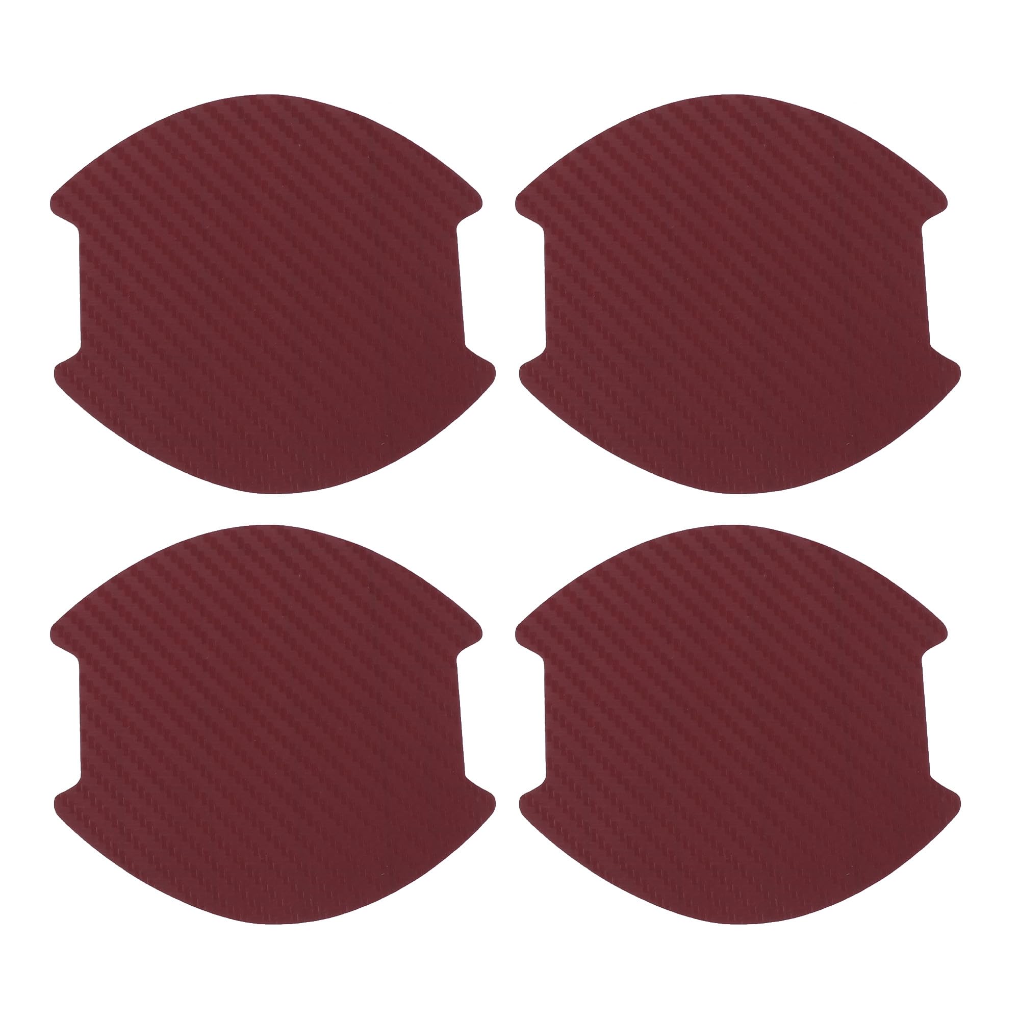 Motoforti Universal 3D Car Door Handle Cup Sticker Anti-Scratch, PVC, Wine Red, 4 Pcs 99x100mm