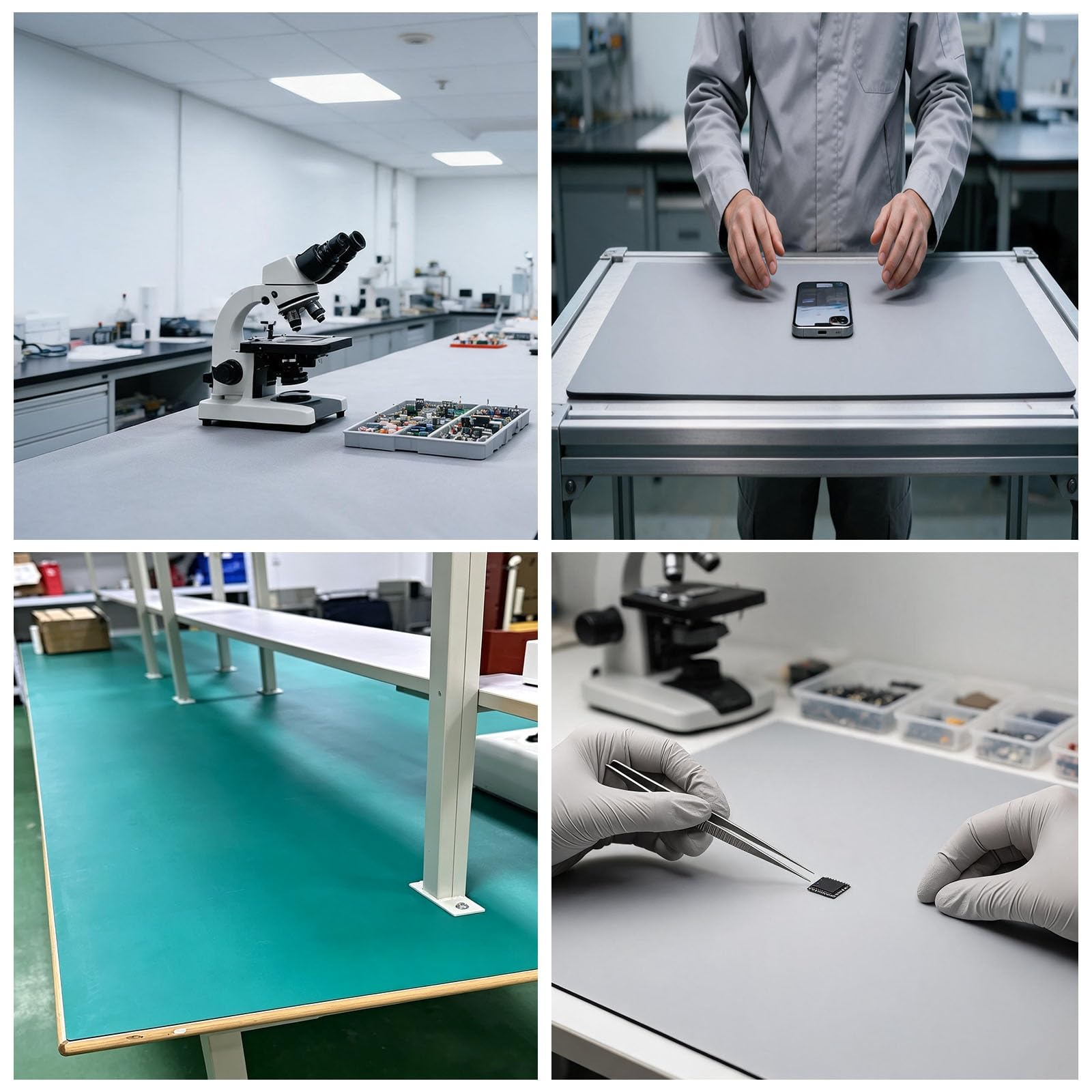 alfombrilla soldadura Alfombrilla Trabajo Para Reparación Electrónica, 120 CM De Ancho, Alfombrilla Escritorio Antiestática Goma De 0,2 0,3 0,5 CM Grosor(Black,L 100 CM T 0.3 CM)