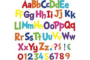 Tenare Alphabet and Number Cutouts: Enhance Bulletin Boards with Vibrant Rainbow Hues