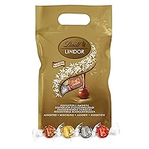 Lindt LINDOR Praline di Cioccolato al Latte, Fondente, Bianco, Nocciola, 80 Cioccolatini, in confezione assortita maxi formato 1kg