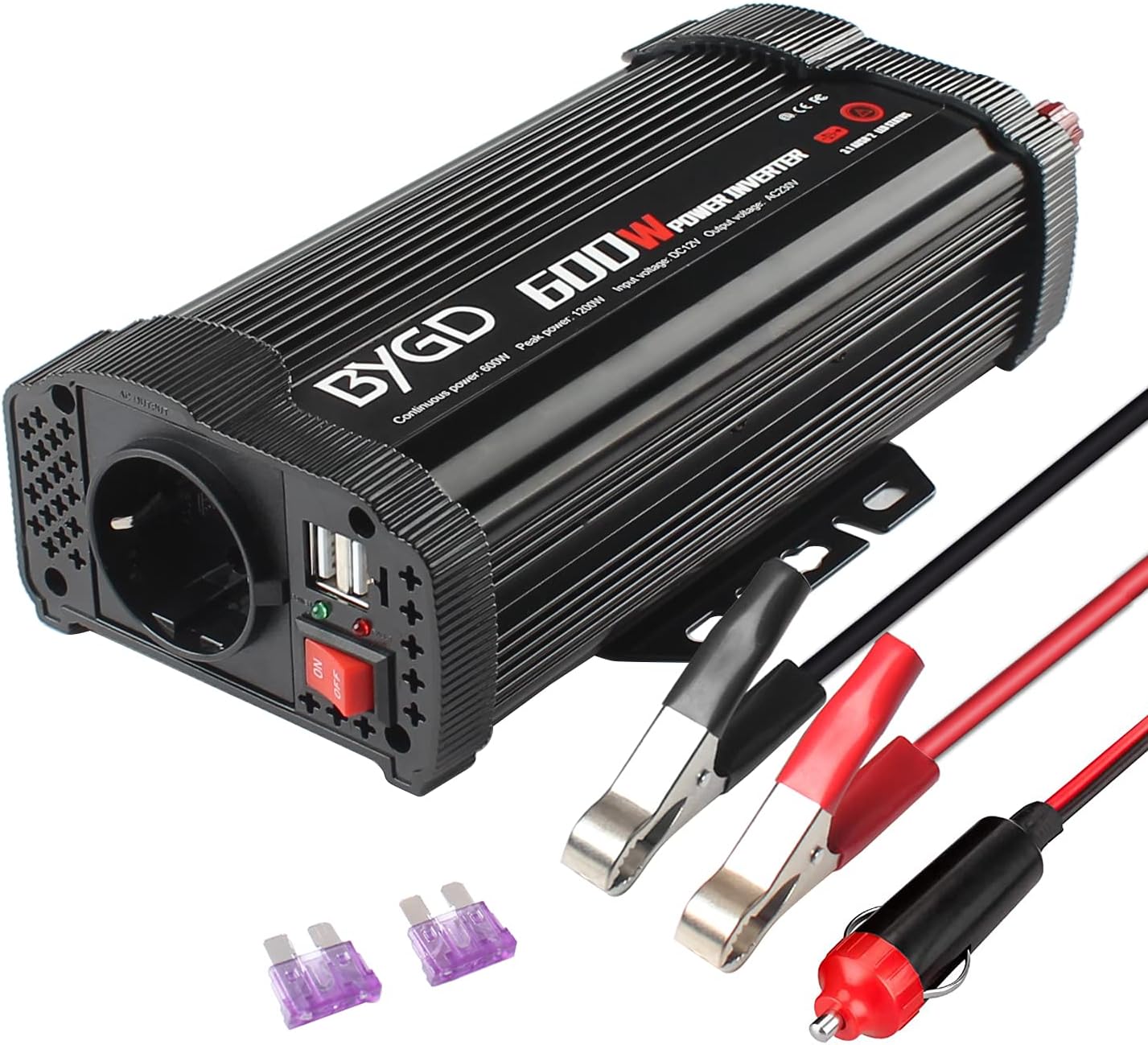 INVERTER 12V A 220V 1000 WATT PRESA USB TRASFORMATORE PER CAMPER - Foto 4