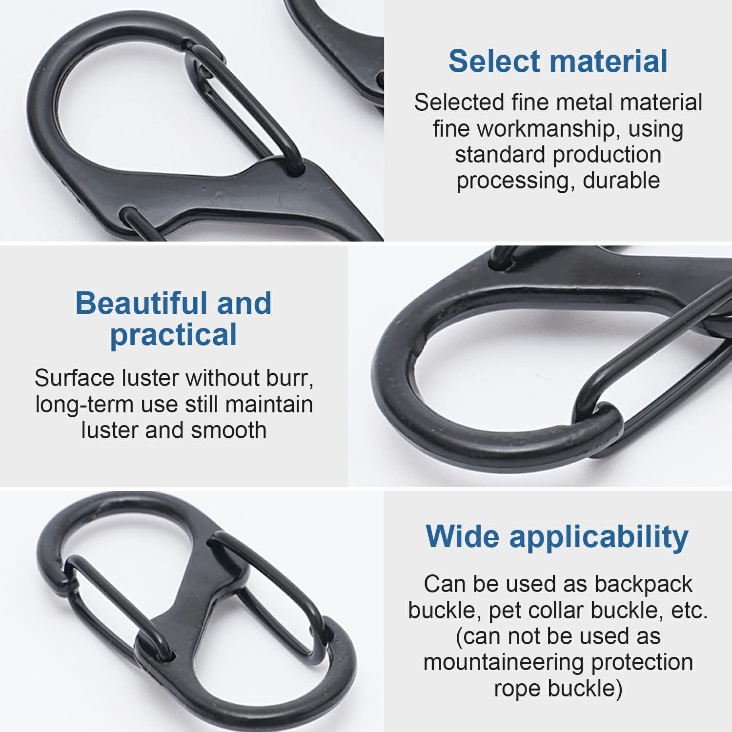 2.5cm Alliage Zinc Mousquetons Mini QWORK - Lot De 20 Gris Pour Clés, Camping, Randonnée Mousquetons Randonnée