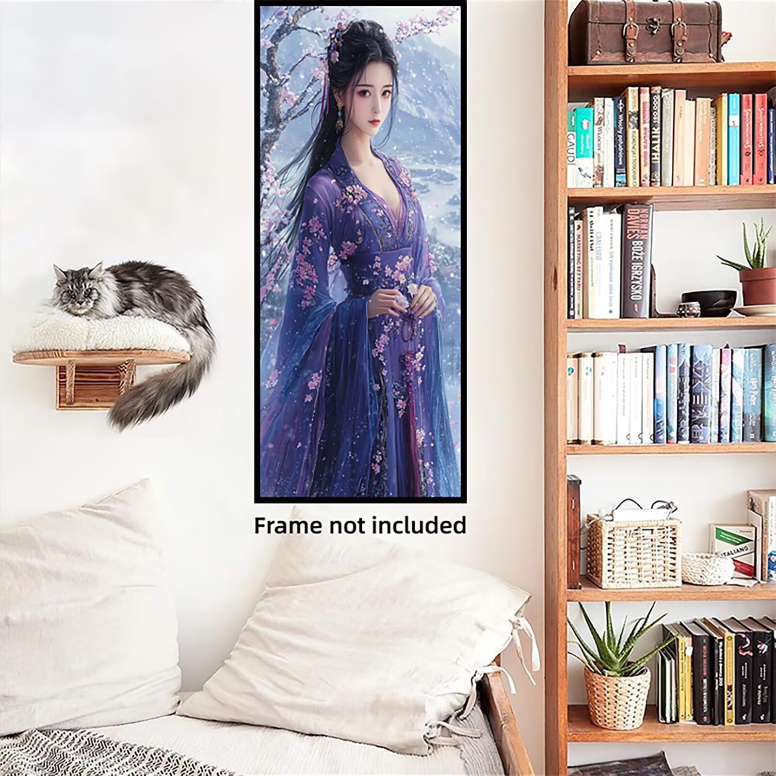 Malen Nach Zahlen 50x150cm Leinwand Frau Malen Nach Zahlen Erwachsene mit Ohne Rahmen, DIY Kreativ Set für Erwachsene mit Pinseln und Acrylfarbe, Zimmer Deko Nationalität Landschaft Geschenk, P0M-539