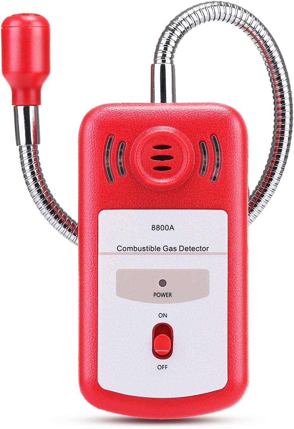 Fuel Gas Leak Detector Sniffer Sensor, Household Portable Explosive Gas Leak Tester with Adjustable Light and Sound Alarm (Batteries Included)