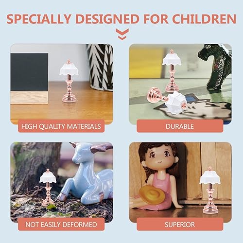 Miniatura 5 de Lámpara de mesa en miniatura Mini lámpara de noche de luz Jardín Ollas Decoración para muñecas Casa Muebles Juguete Decoración para el hogar Lámpara