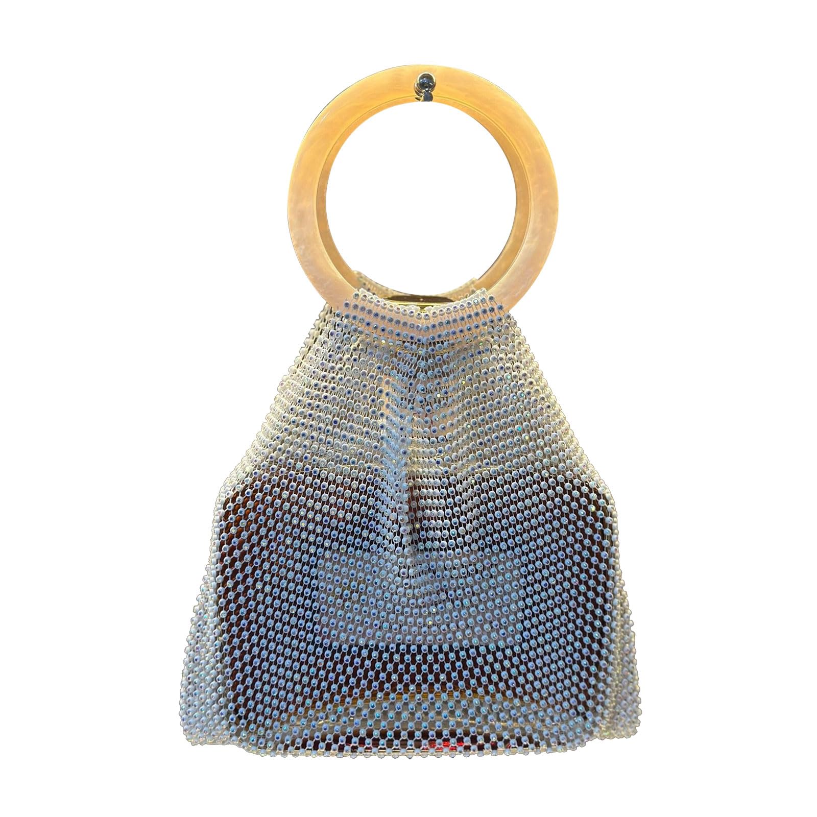 PANFHGFG Sparkling Crystal Embellished Organiser Bag Handcrafted Design for Cosmetic Storage and Elegant Wine Carrying Nylon Handbag