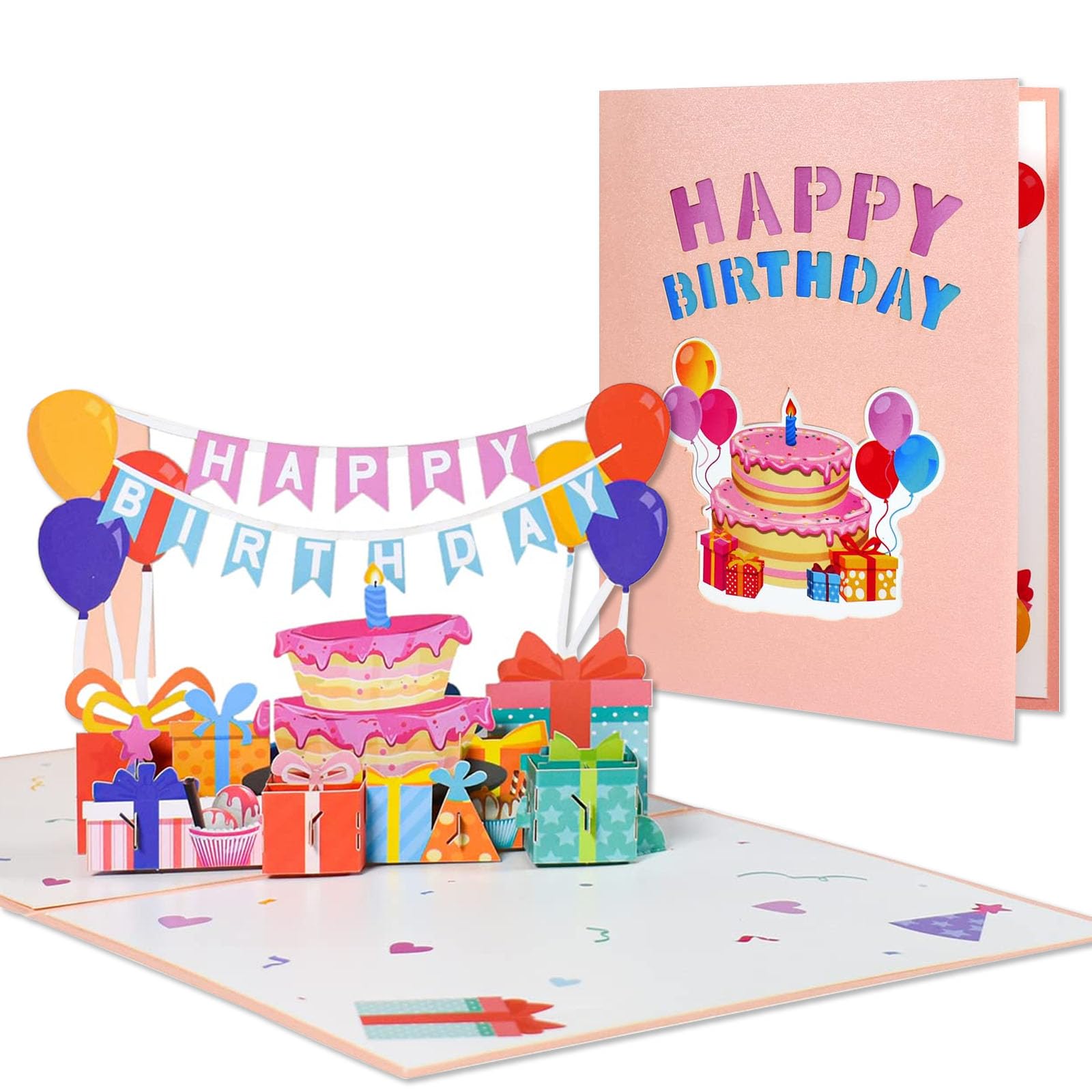 Amazon.com : Luerbi Happy Birthday Pop Up Card, 3D Birthday Flag
