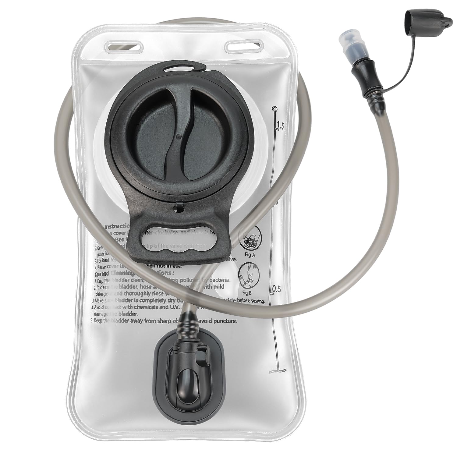 Dtnewsun Unisex White Hydration Bladder 1.5L,2L,3L Leakproof Water Reservoir,Leak Proof Water Reservoir With Insulated Hose,For Hydration Pack For Cycling, Hiking, Running, Climbing, Biking