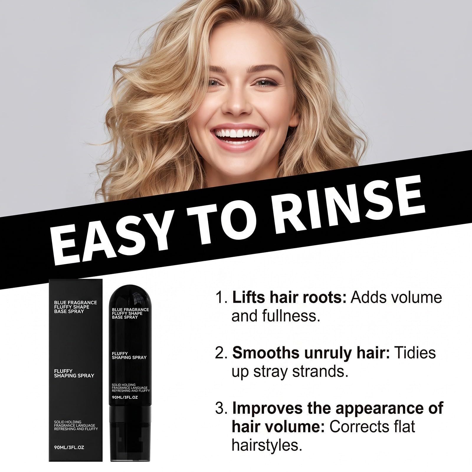 Volumen-Styling-Spray 90 ml - Pfirsichduft - für leichtes Haar