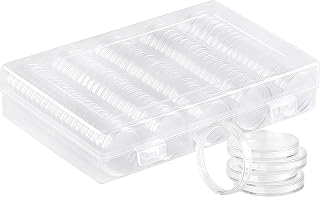 100 Stück Münzkapseln 26mm für 2 Euro Münzen Box Kapseln Aufbewahrung | Kunststoff Münzaufbewahrung Münzen Hüllen Münzhalter Kapseln für Sondermünzen Sammlermünzen Gedenkmünzen (100+Box)
