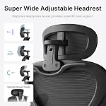 USOR Ergonomic Office Chair with Adjustable Lumbar Support & Headrest Mesh Computer Desk Chair for Adults Children High Back Swivel Task Chair with 2D Armrests, Tilt Function and Hanger, Black