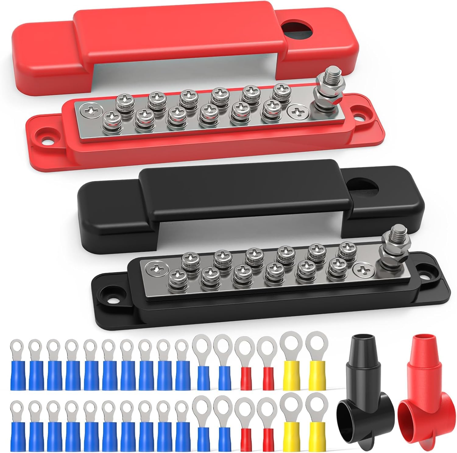 Serplex® 150A Power Distribution Block with Tinned Copper Bus Bar and Protective Covers for Automotive Marine RV Solar Wiring-image-6