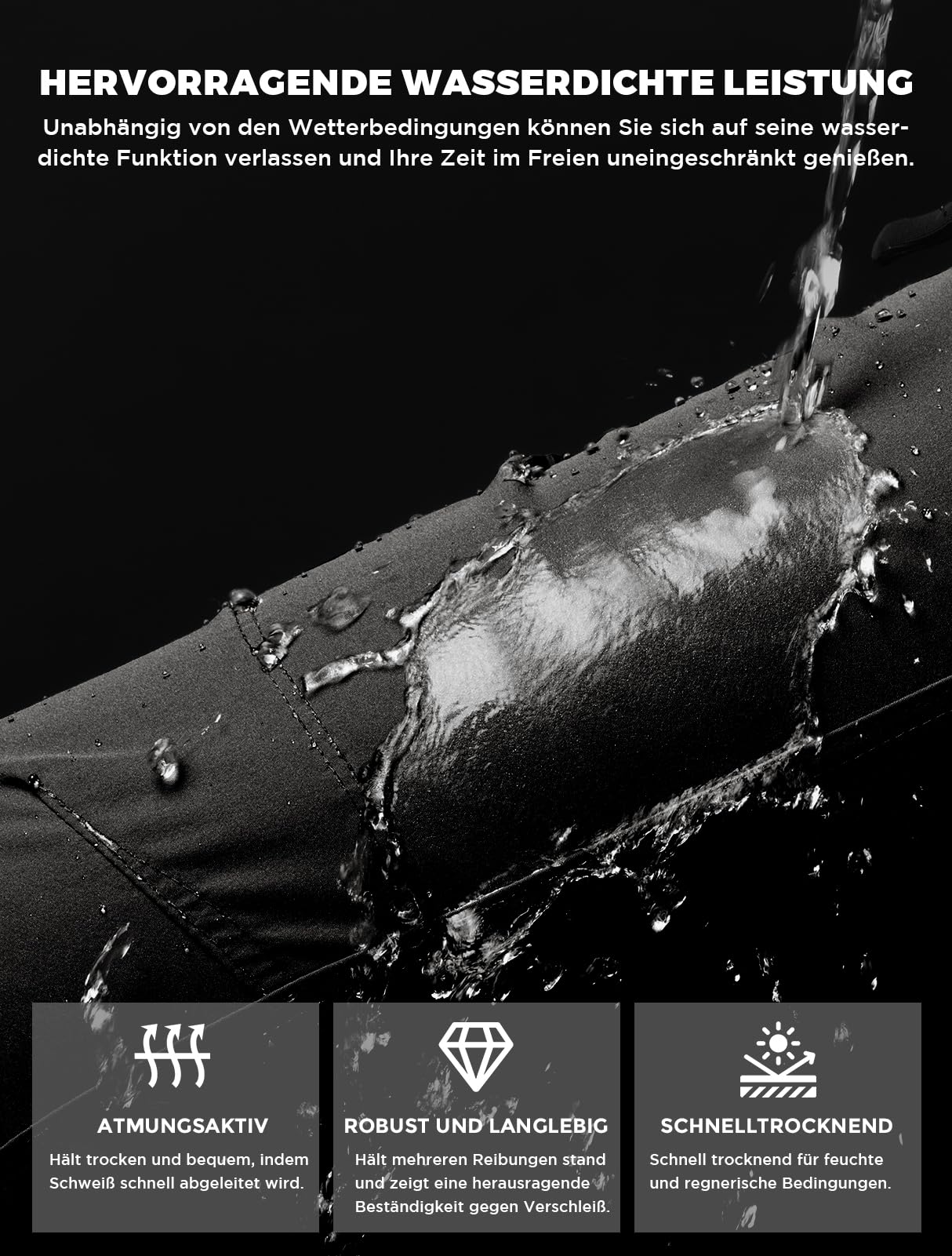 Wespornow Wanderhose-Herren-Outdoor-Hosen-Sommer-Trekkinghose-Atmungsaktiv-Outdoorhose-Stretch-Schnell-Trockend-Lang-Funktionshose-Männer mit 5 Taschen