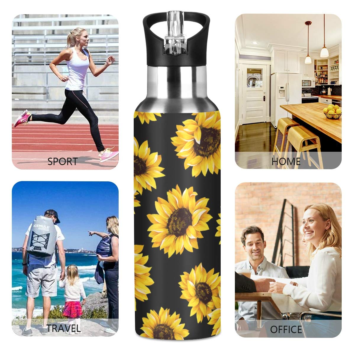 Qilmy 20oz Stainless Steel Water Bottle With Straw Lid - Double Wall Vacuum Insulated, Copper-Enhanced, Leakproof (304 Food Grade) - View #11