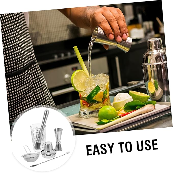 Set de Coctelera de Vidrio LIFKOME con Medidor y Accesorios miniatura 4