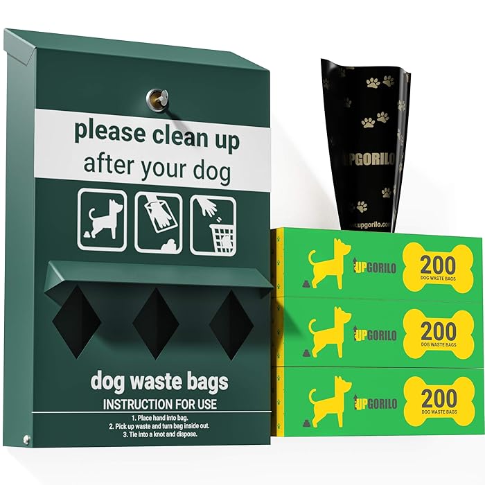 Buy UPGORILO Dog Waste Station Bag Dispenser Includes 600 Dog Poop