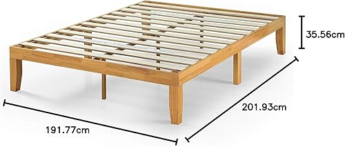 Miniatura 75 de ZINUS Alexia - Base de cama con plataforma de madera, base de madera maciza, no necesita somier, soporte de listones de madera, fácil montaje, pino