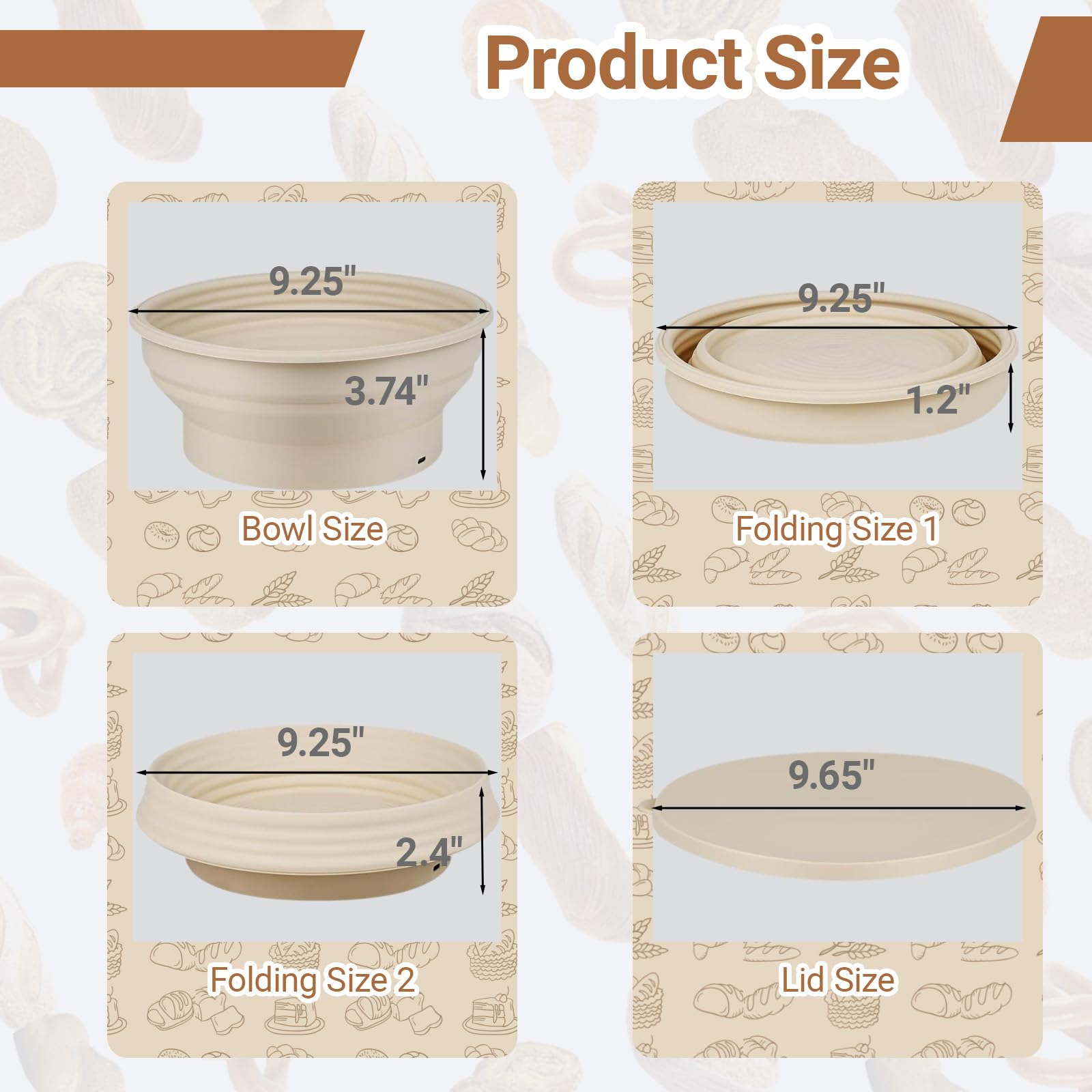 Sourdough Starter Warmer, Heating Sourdough Bread Proofing Basket Set,Electric Thermostatic Silicone Batter Bowl, 9