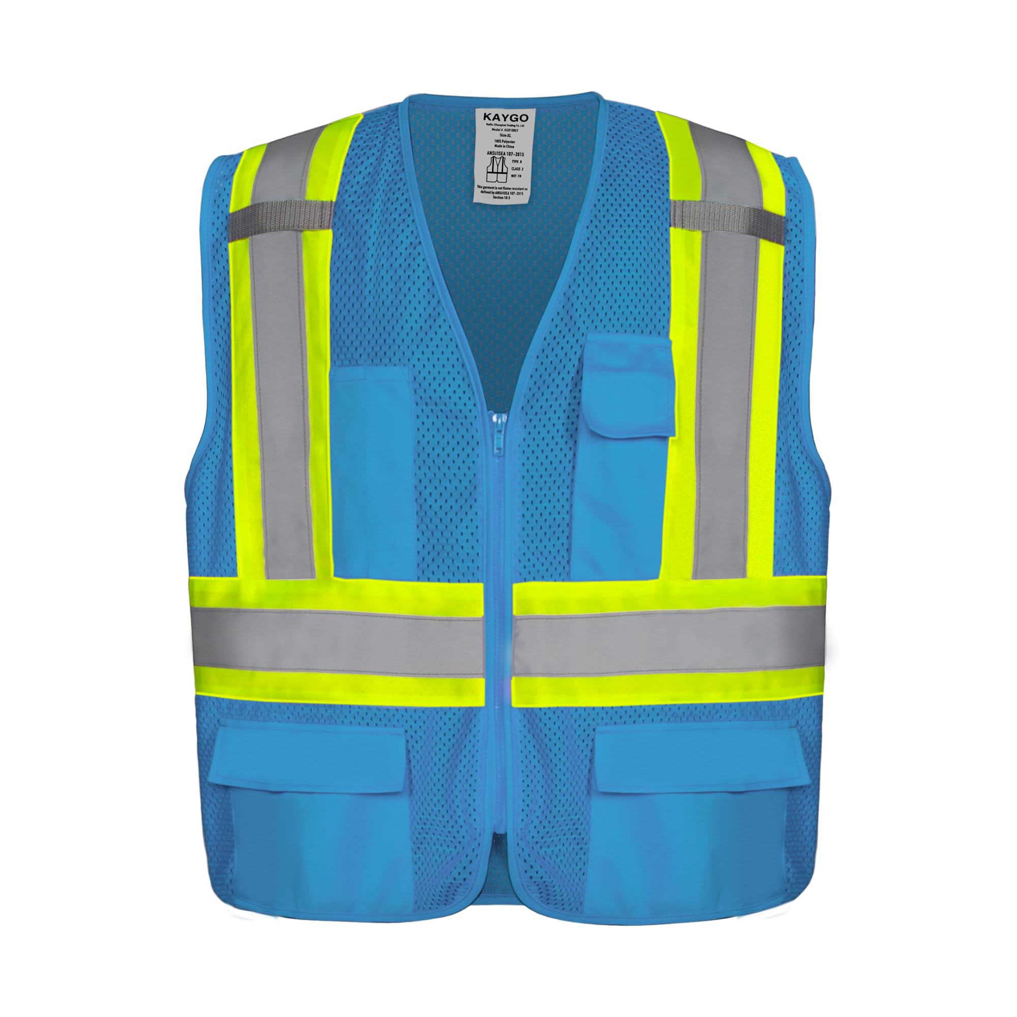 KAYGO Reflective High Vis Safety Vest with Pockets for Men and Women KG0100