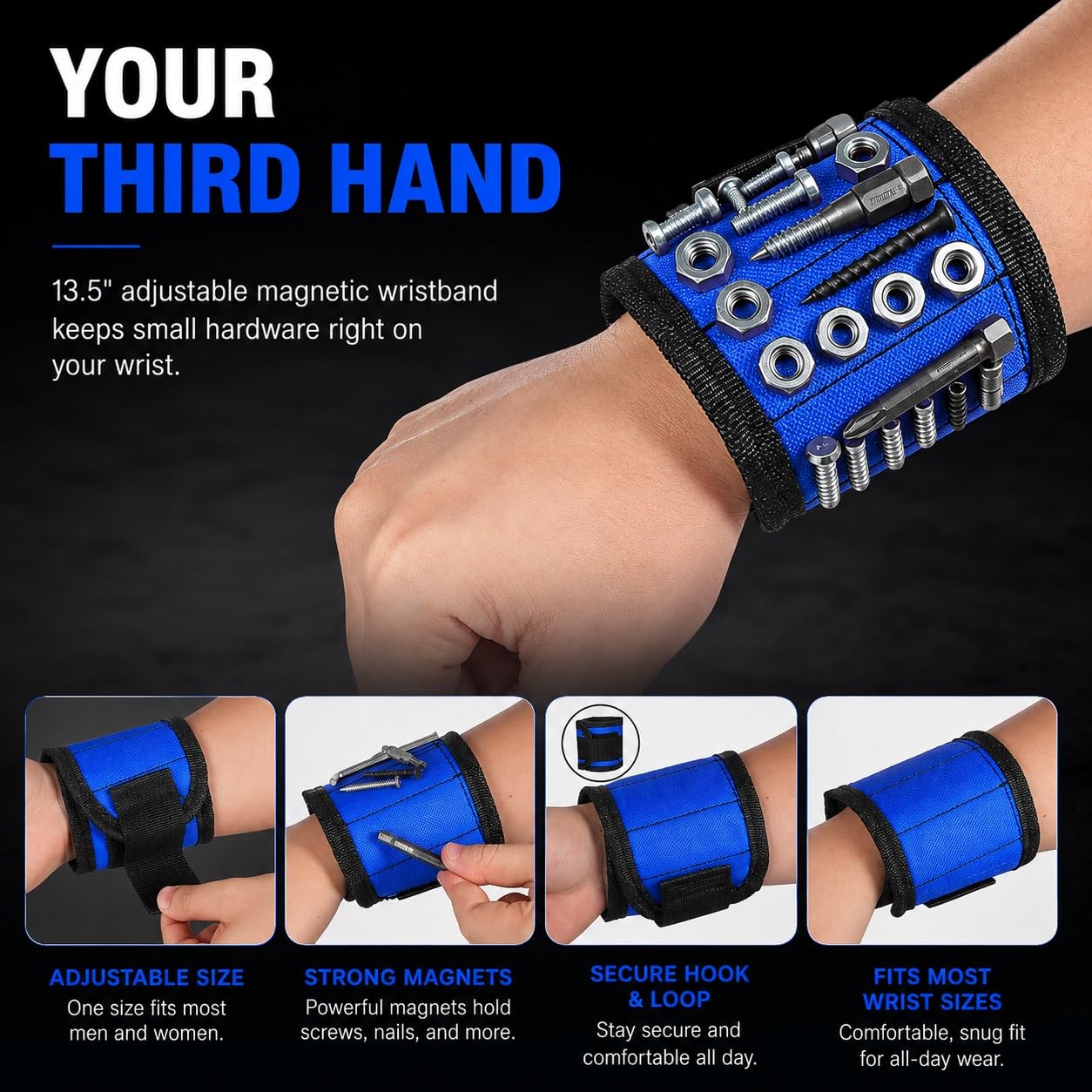 5-Piece Magnetic Tool Mat Set with Telescoping Pickup Tools, Blue — Amazon image 7