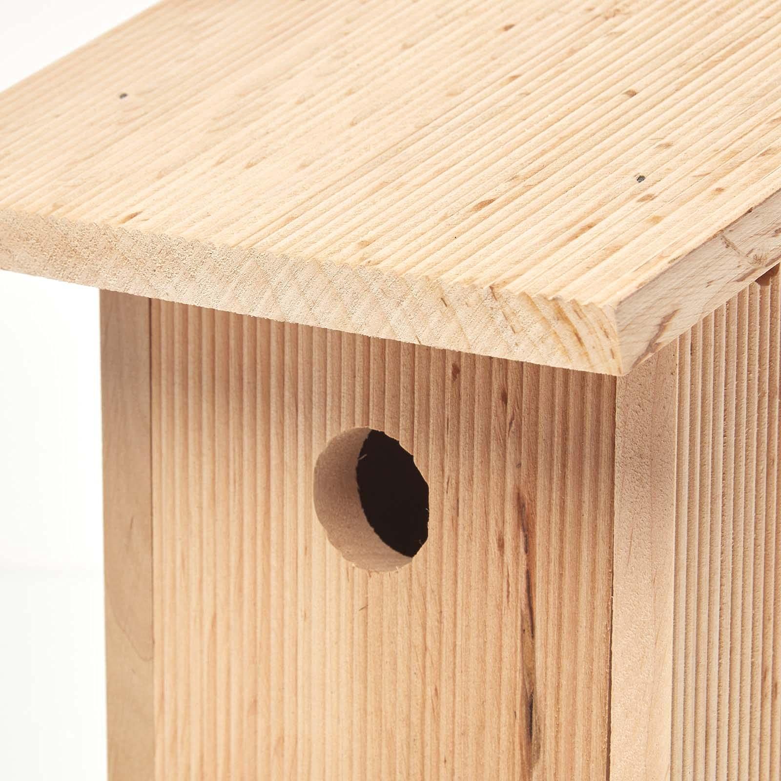 HOMESCAPES Casetta Per Uccelli A Forma Di Ghianda | Legno Di Pino Trattato | 25x14 Cm | Tetto In PVC | Perfetta Per Giardino E Alberi