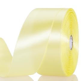 YASEO 1 1/2 Inch Baby Maize Solid Satin Ribbon, 50 Yards Craft Fabric Ribbon for Gift Wrapping Floral Bouquets Wedding Party Decoration