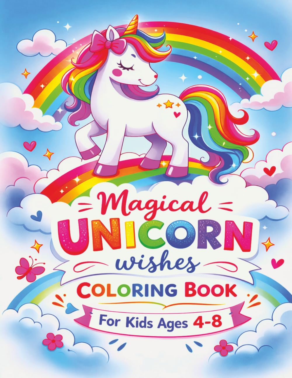 Magical Unicorn Wishes Coloring Book: A Cute & Fun Whimsical Adventure On Each Page, For All Ages